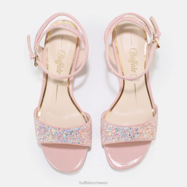 Buffalo Rainelle Knöchelriemensandalen vegan 846Z530 Rosa|Sandalen