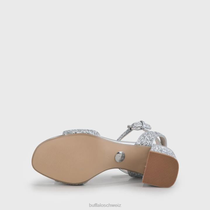 Buffalo Rainelle Knöchelriemensandalen vegan 846Z540 Silber|Sandalen