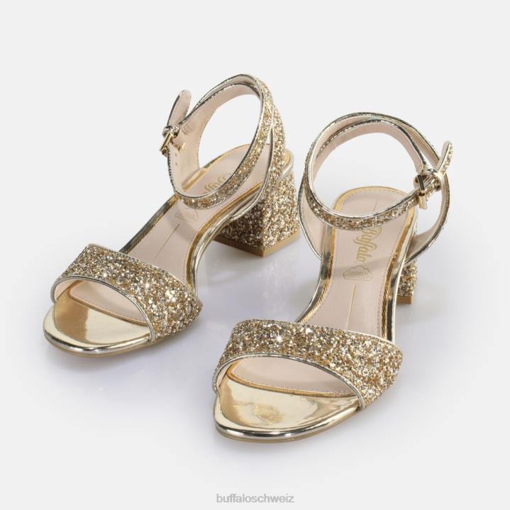 Buffalo Rainelle Sandale mit Absatz, vegan 846Z542 Gold|Sandalen