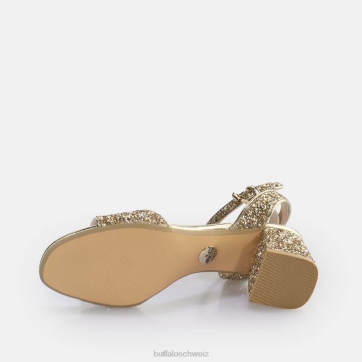 Buffalo Rainelle Sandale mit Absatz, vegan 846Z542 Gold|Sandalen