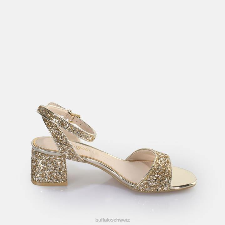 Buffalo Rainelle Sandale mit Absatz, vegan 846Z542 Gold|Sandalen