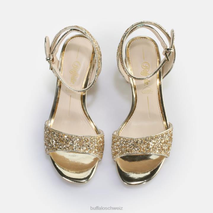 Buffalo Rainelle Sandale mit Absatz, vegan 846Z542 Gold|Sandalen