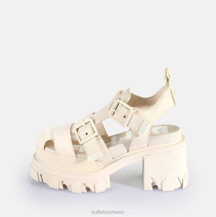 Buffalo Riot Trawl-Sandalen mit Absatz, vegan 846Z83 Creme|Sandalen