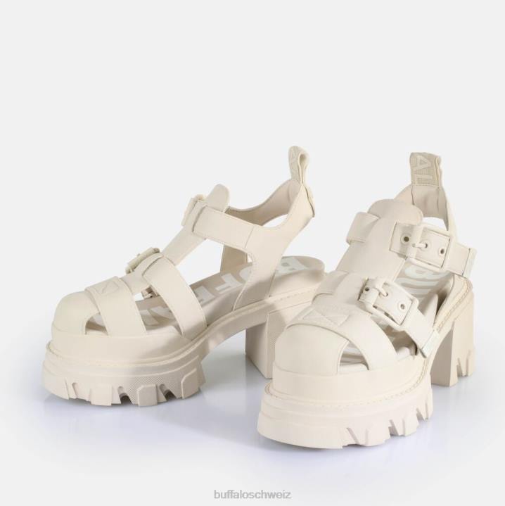 Buffalo Riot Trawl-Sandalen mit Absatz, vegan 846Z83 Creme|Sandalen