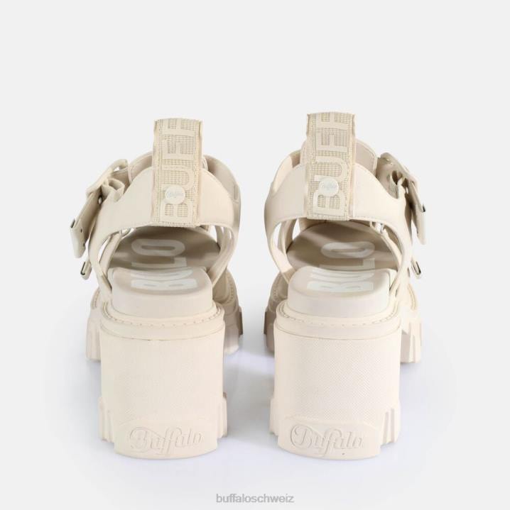 Buffalo Riot Trawl-Sandalen mit Absatz, vegan 846Z83 Creme|Sandalen