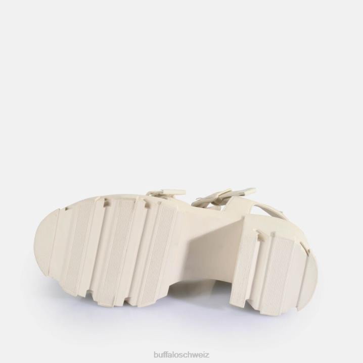 Buffalo Riot Trawl-Sandalen mit Absatz, vegan 846Z83 Creme|Sandalen