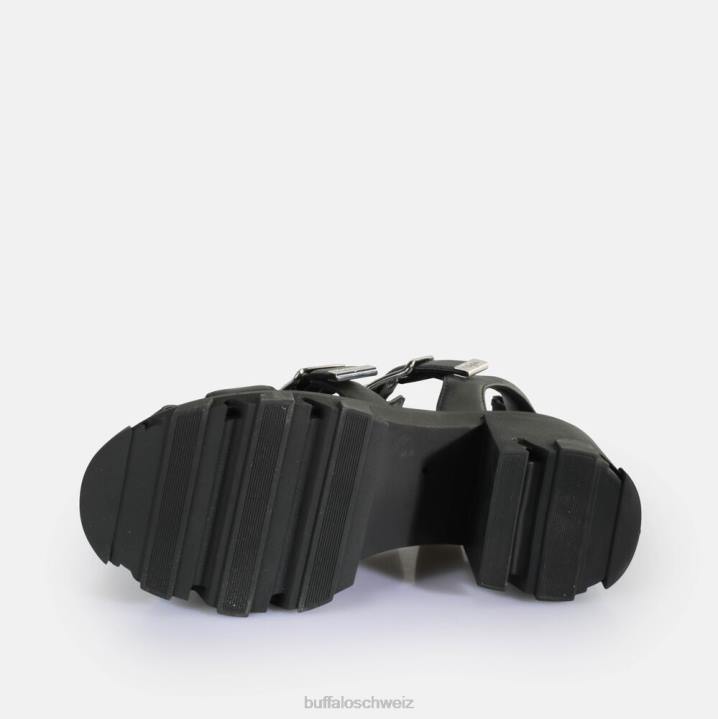 Buffalo Riot Trawl-Sandalen mit Absatz, vegan 846Z84 Schwarz|Sandalen