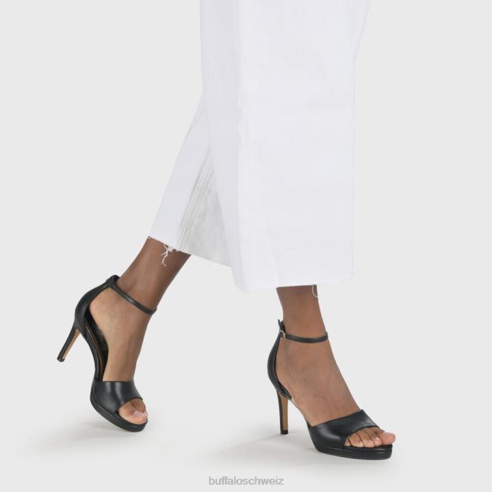 Buffalo Ronja Sandale mit Absatz aus Imi-Nappa 846Z170 Schwarz|Sandalen