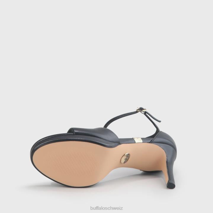 Buffalo Ronja Sandale mit Absatz aus Imi-Nappa 846Z170 Schwarz|Sandalen