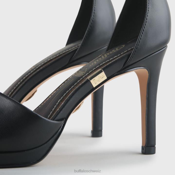 Buffalo Ronja Sandale mit Absatz aus Imi-Nappa 846Z170 Schwarz|Sandalen