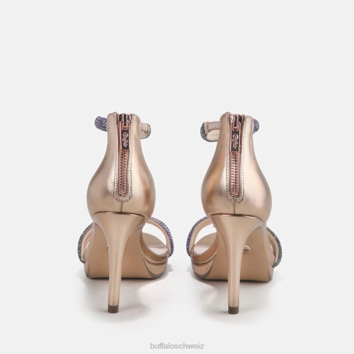 Buffalo Selma Sandale mit Absatz, vegan 846Z734 Beige|Sandalen