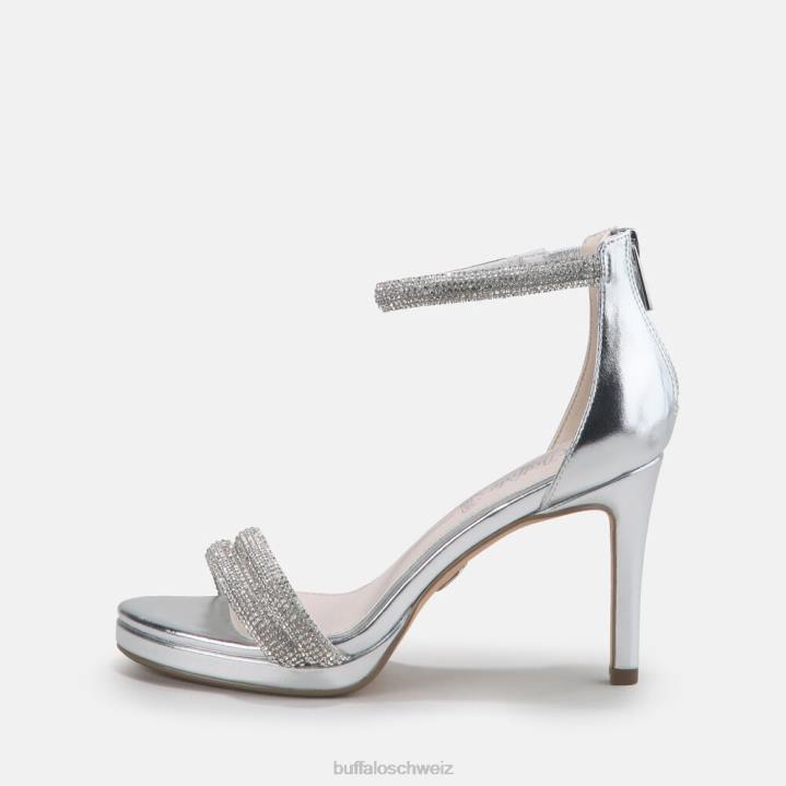 Buffalo Selma Sandale mit Absatz, vegan 846Z735 Silber|Sandalen