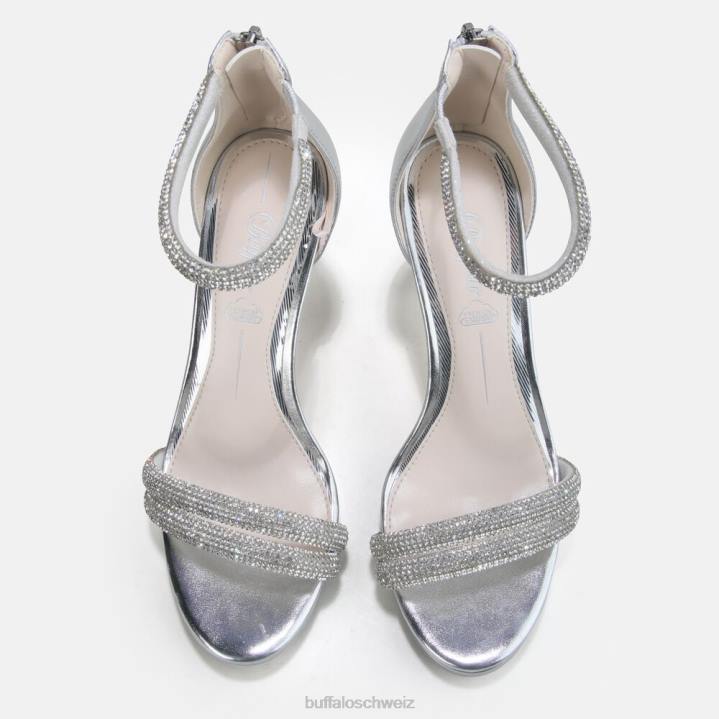 Buffalo Selma Sandale mit Absatz, vegan 846Z735 Silber|Sandalen