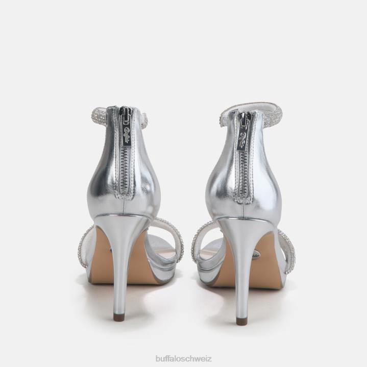 Buffalo Selma Sandale mit Absatz, vegan 846Z735 Silber|Sandalen