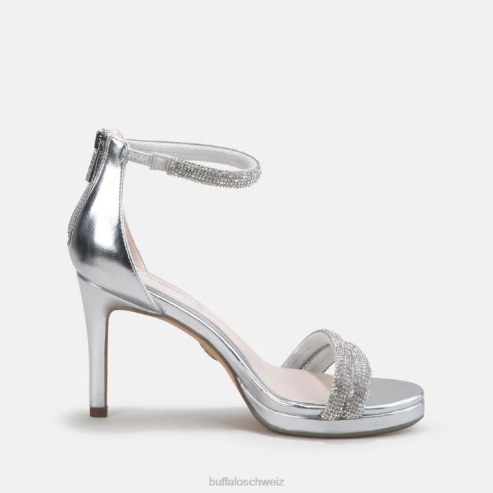 Buffalo Selma Sandale mit Absatz, vegan 846Z735 Silber|Sandalen