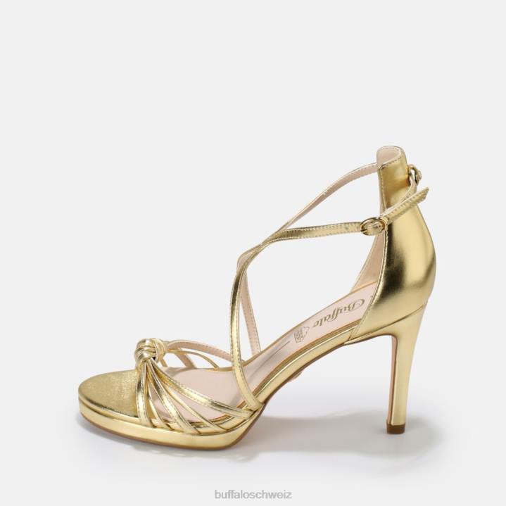 Buffalo Serena Bow High Heel Sandale vegan 846Z285 Gold|Sandalen