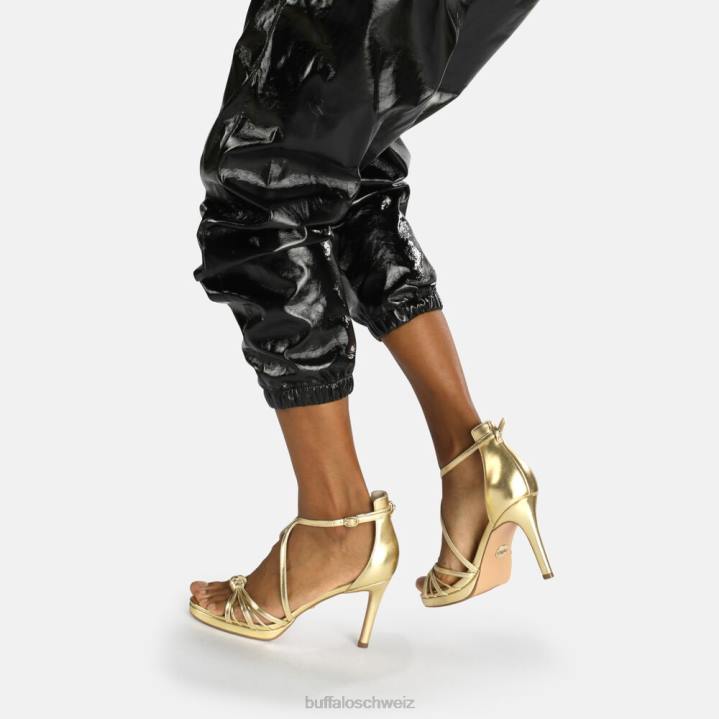 Buffalo Serena Bow High Heel Sandale vegan 846Z285 Gold|Sandalen