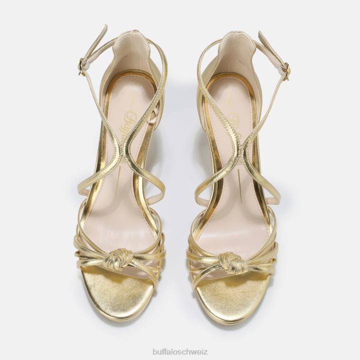 Buffalo Serena Bow High Heel Sandale vegan 846Z285 Gold|Sandalen