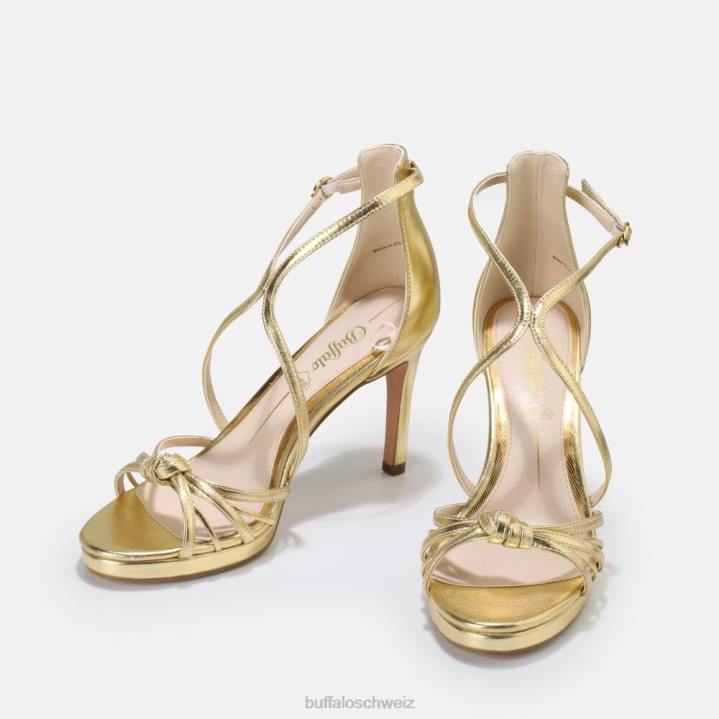 Buffalo Serena Bow High Heel Sandale vegan 846Z285 Gold|Sandalen