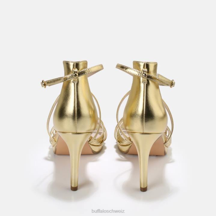 Buffalo Serena Bow High Heel Sandale vegan 846Z285 Gold|Sandalen