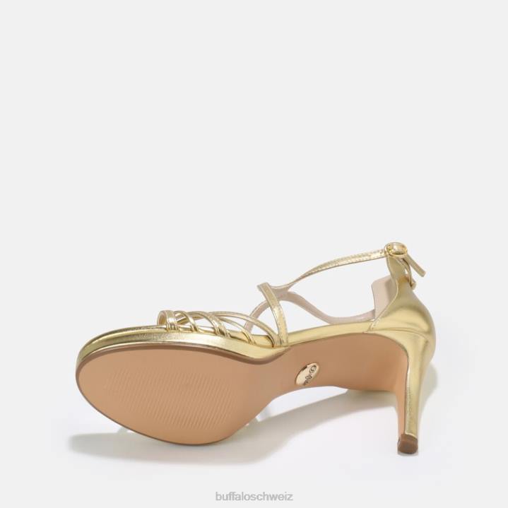 Buffalo Serena Bow High Heel Sandale vegan 846Z285 Gold|Sandalen