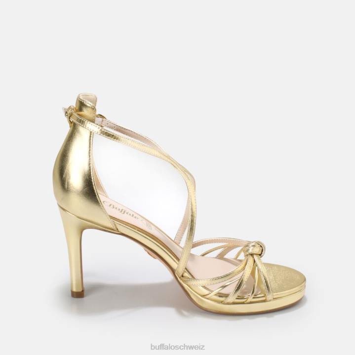 Buffalo Serena Bow High Heel Sandale vegan 846Z285 Gold|Sandalen