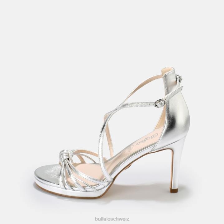Buffalo Serena Bow High Heel Sandale vegan 846Z286 Silber|Sandalen