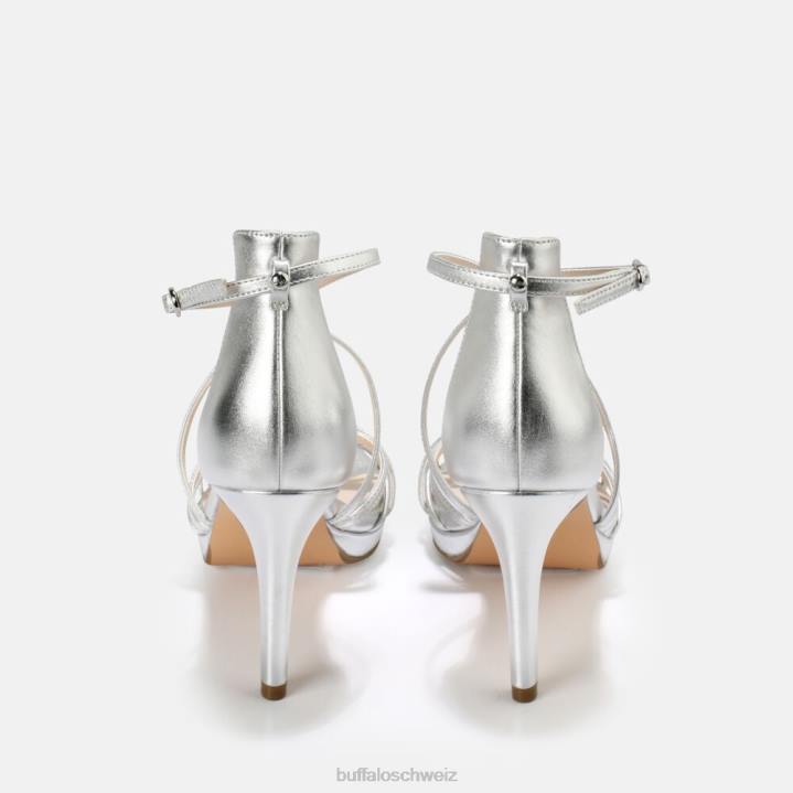 Buffalo Serena Bow High Heel Sandale vegan 846Z286 Silber|Sandalen