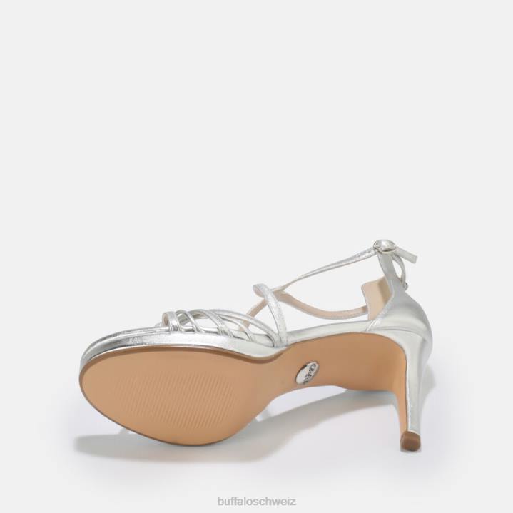 Buffalo Serena Bow High Heel Sandale vegan 846Z286 Silber|Sandalen