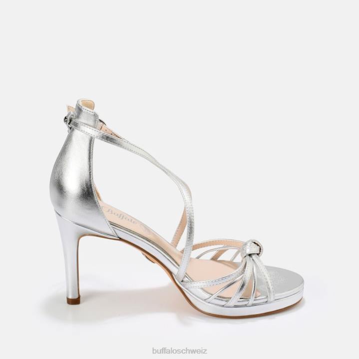 Buffalo Serena Bow High Heel Sandale vegan 846Z286 Silber|Sandalen