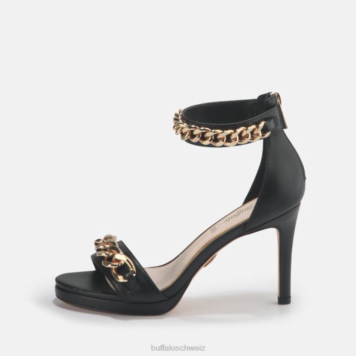 Buffalo Serena Chain High-Heel-Sandale vegan 846Z308 Schwarz|Sandalen