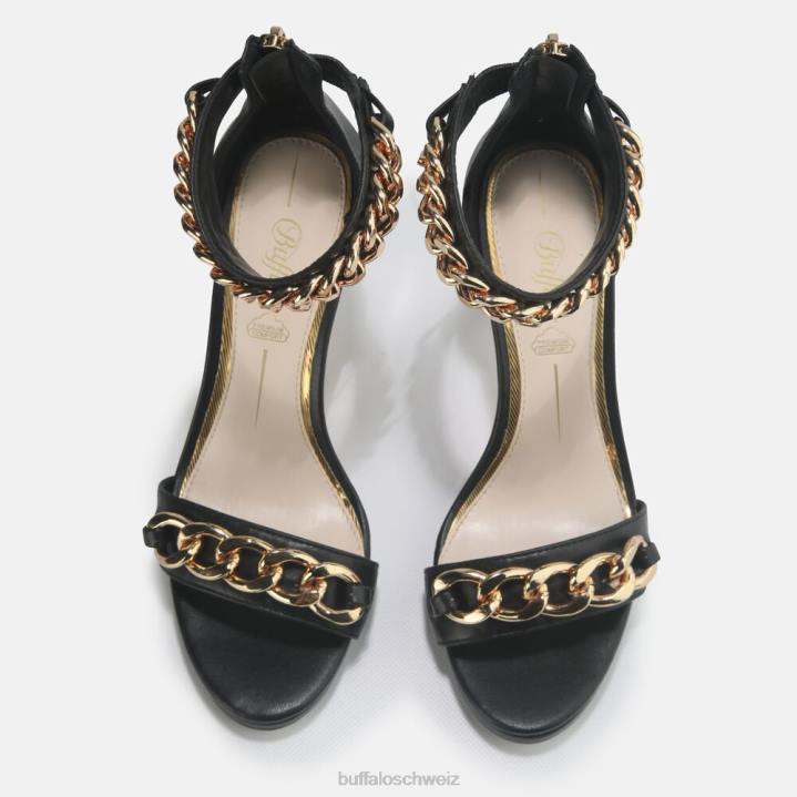 Buffalo Serena Chain High-Heel-Sandale vegan 846Z308 Schwarz|Sandalen