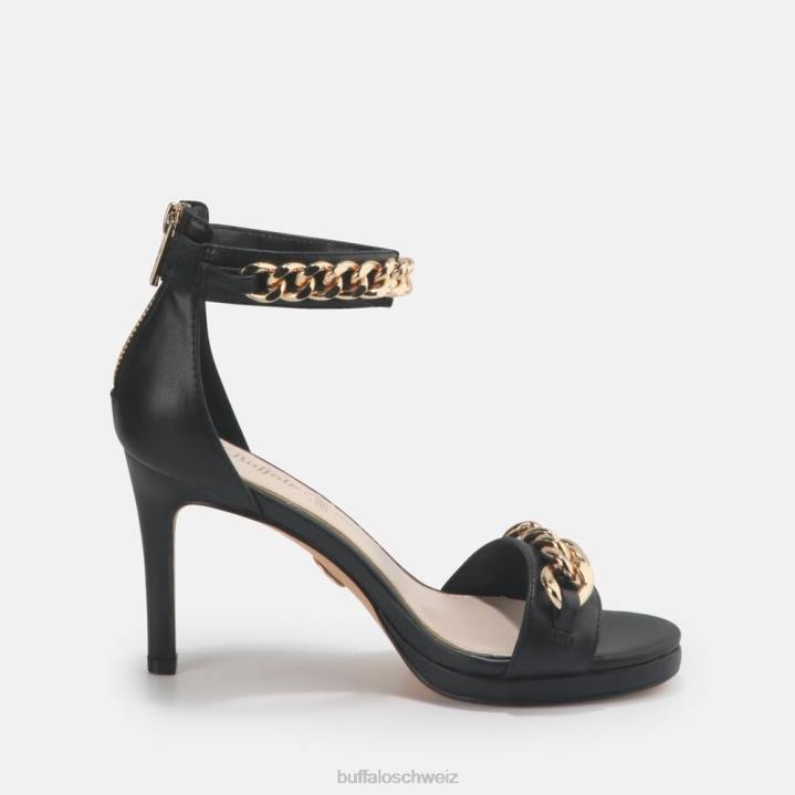 Buffalo Serena Chain High-Heel-Sandale vegan 846Z308 Schwarz|Sandalen