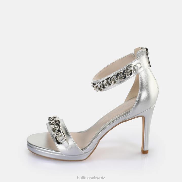 Buffalo Serena Sandale mit Kettenabsatz, vegan 846Z307 Silber|Sandalen