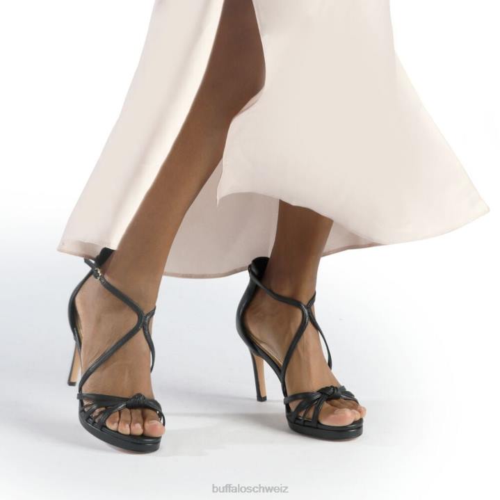 Buffalo Serena Sandaletten mit Schleifenabsatz, vegan 846Z284 Schwarz|Sandalen