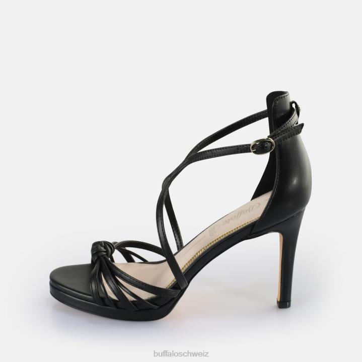 Buffalo Serena Sandaletten mit Schleifenabsatz, vegan 846Z284 Schwarz|Sandalen