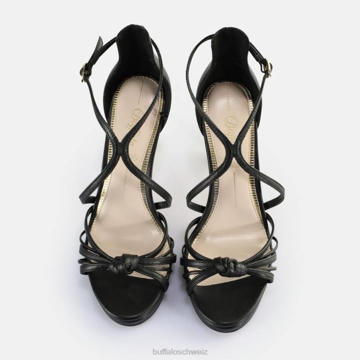 Buffalo Serena Sandaletten mit Schleifenabsatz, vegan 846Z284 Schwarz|Sandalen