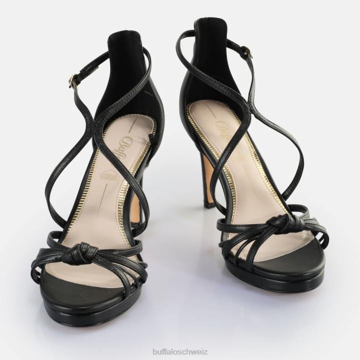 Buffalo Serena Sandaletten mit Schleifenabsatz, vegan 846Z284 Schwarz|Sandalen