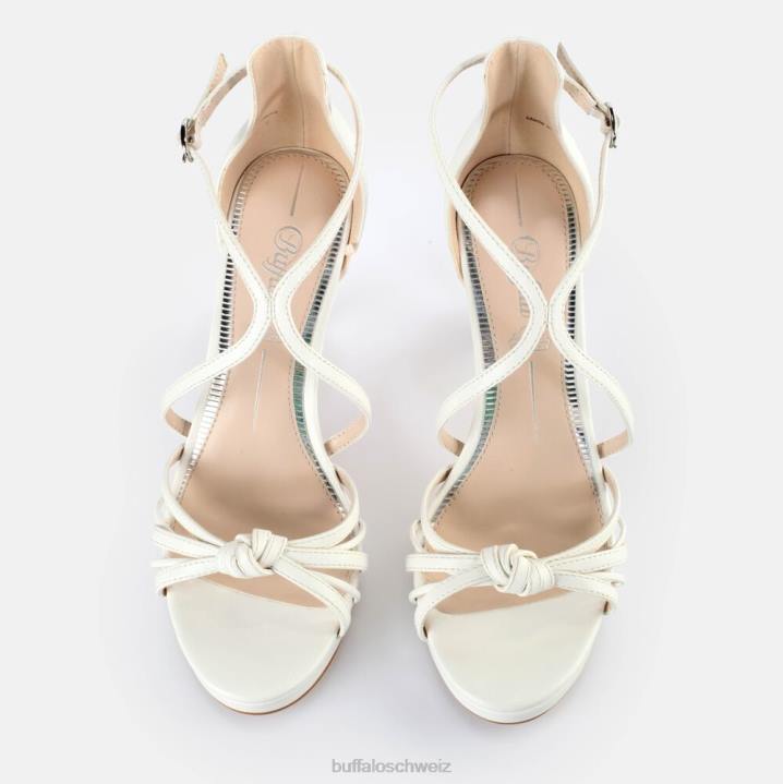 Buffalo Serena Sandaletten mit Schleifenabsatz, vegan 846Z287 Weiss|Sandalen