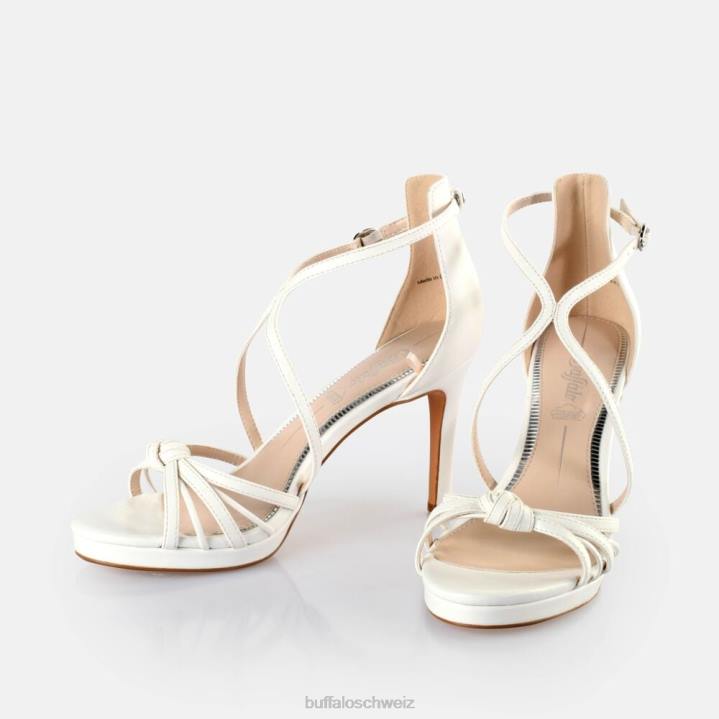 Buffalo Serena Sandaletten mit Schleifenabsatz, vegan 846Z287 Weiss|Sandalen