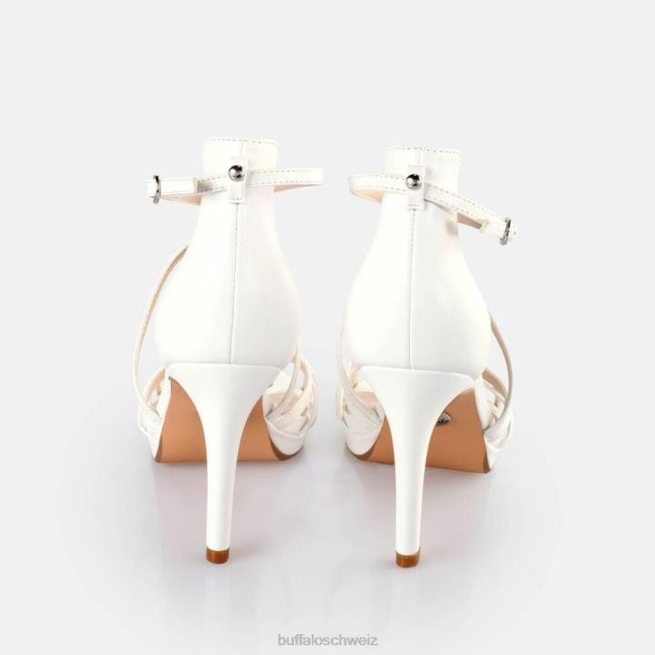 Buffalo Serena Sandaletten mit Schleifenabsatz, vegan 846Z287 Weiss|Sandalen