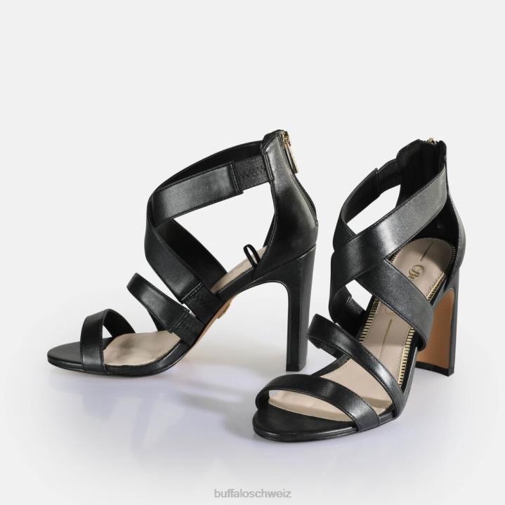 Buffalo Vegane Jeans-Flow-Sandalen mit Absatz 846Z192 Schwarz|Sandalen