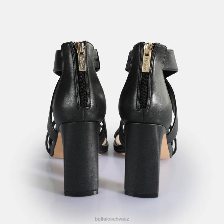 Buffalo Vegane Jeans-Flow-Sandalen mit Absatz 846Z192 Schwarz|Sandalen