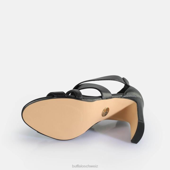 Buffalo Vegane Jeans-Flow-Sandalen mit Absatz 846Z192 Schwarz|Sandalen