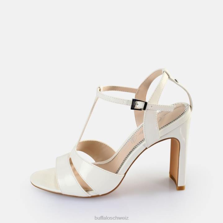 Buffalo Vegane Jeans-Sandalen mit Käfigabsatz 846Z528 Weiss|Sandalen