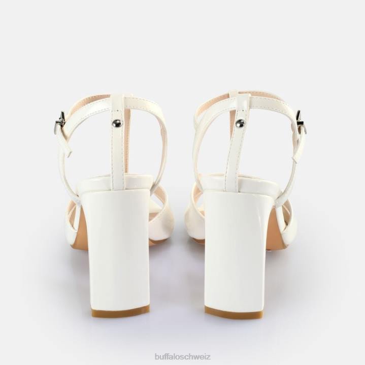 Buffalo Vegane Jeans-Sandalen mit Käfigabsatz 846Z528 Weiss|Sandalen