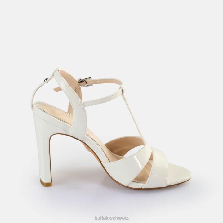 Buffalo Vegane Jeans-Sandalen mit Käfigabsatz 846Z528 Weiss|Sandalen