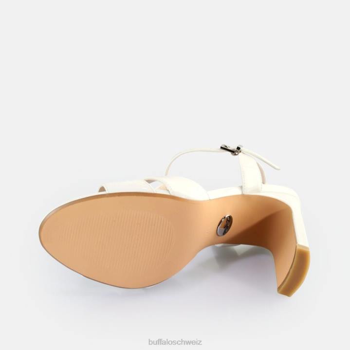 Buffalo Vegane Jeans-Sandalen mit Käfigabsatz 846Z528 Weiss|Sandalen