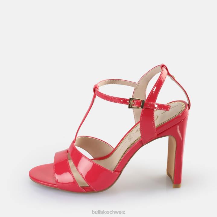Buffalo Vegane Jeans-Sandalen mit Käfigabsatz 846Z529 dunkelpink|Sandalen