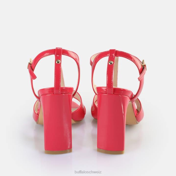 Buffalo Vegane Jeans-Sandalen mit Käfigabsatz 846Z529 dunkelpink|Sandalen